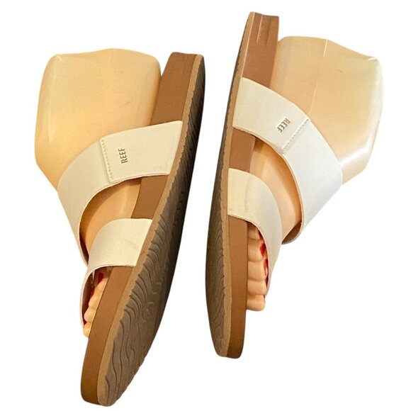 Reef Cushion Vista Minimalist 2 Strap Sandal Slide Sz 7 Vintage/Cream #286L - Picture 8 of 11
